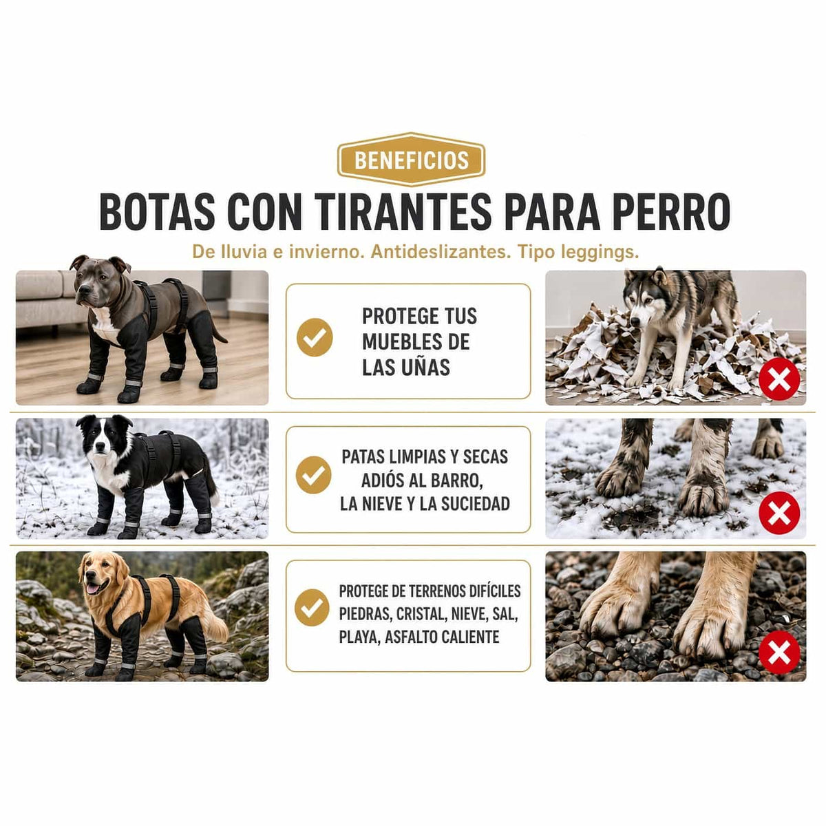 Botas impermeables para perro | Menos limpieza después del paseo
